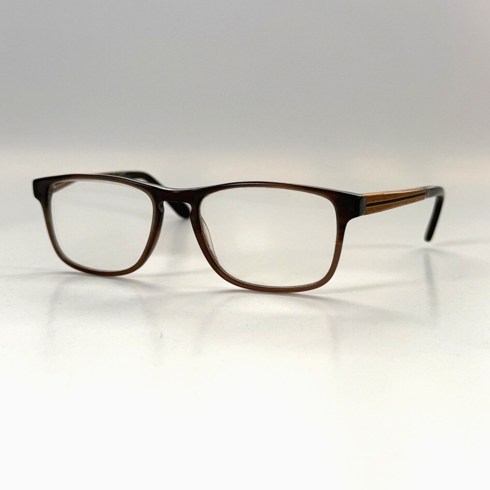 A&A OPTICAL Cremieux Eyeglasses Frame Only‎ 51-18-140 Wood/Plastic Brown